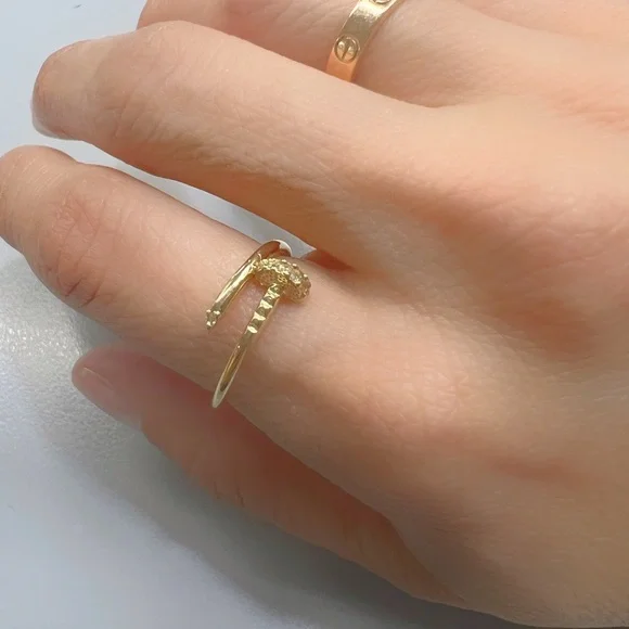 14K Yellow Gold Nail Ring - Picture 8 of 8